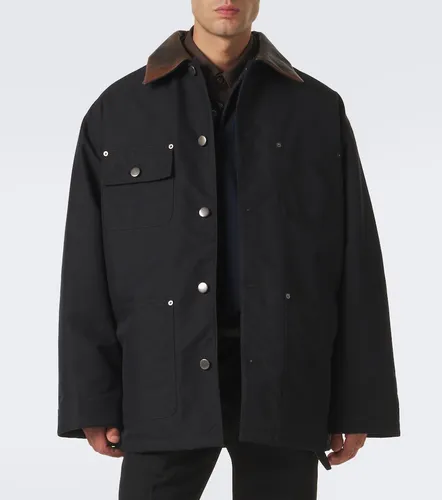 Jacke aus einem Baumwollgemisch mit Leder - Prada - Modalova
