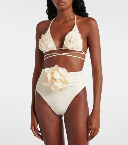 Floral applique triangle bikini top - Magda Butrym - Modalova
