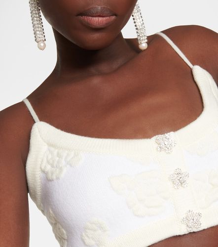 Embroidered wool-blend crop top - Magda Butrym - Modalova