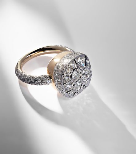 Anillo Nudo Assoluto de oro rosa y blanco de 18 ct con diamantes - Pomellato - Modalova