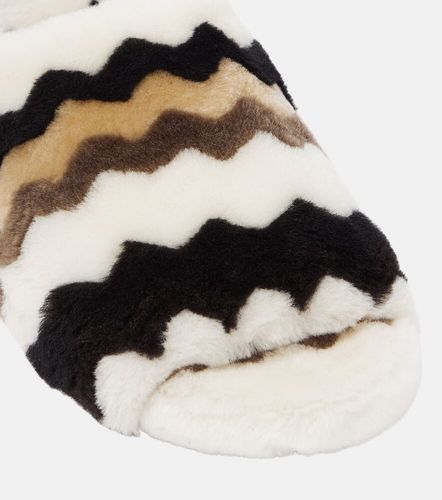 Chloe Saam chevron shearling slides - Chloe - Modalova