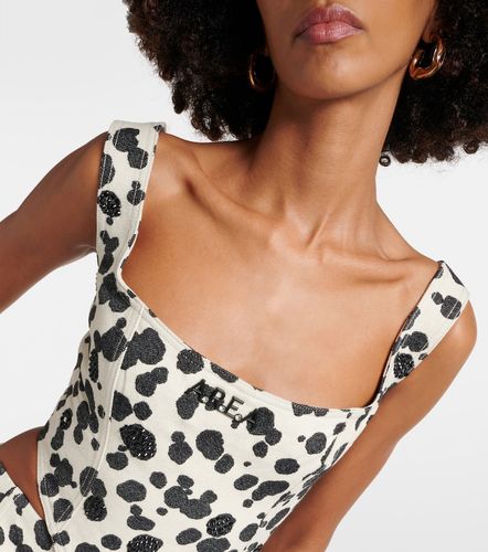 Dalmatian embellished denim corset - Area - Modalova