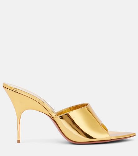 Mules Bianca 95 in pelle metallizzata - Amina Muaddi - Modalova