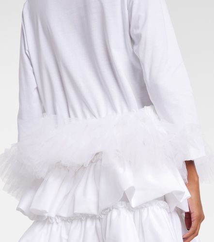 Top de algodón con ribete de tul - Noir Kei Ninomiya - Modalova