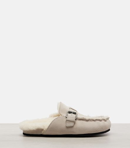 Monili shearling-lined suede mules - Brunello Cucinelli - Modalova