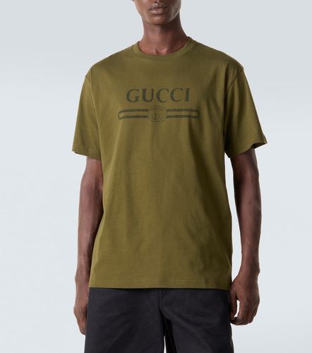 Camiseta de jersey de algodón con logo - Gucci - Modalova