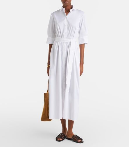 Cognac cotton-blend midi dress - Max Mara - Modalova
