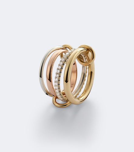 Cancer sterling silver and 18kt gold ring with diamonds - Spinelli Kilcollin - Modalova