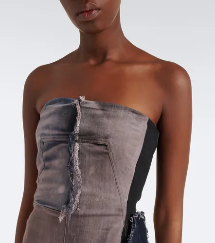Distressed denim bustier gown - Rick Owens - Modalova