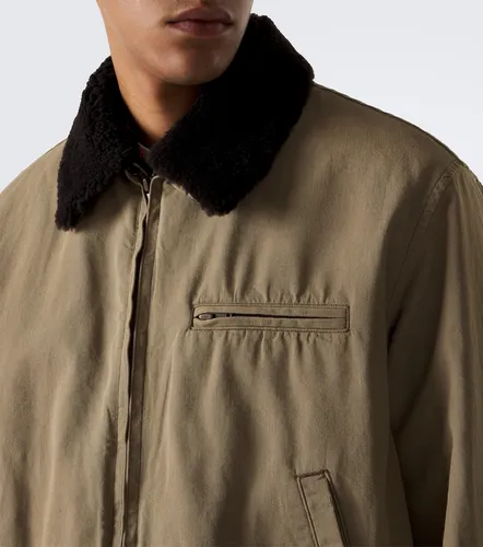 Teddy-trimmed cotton and wool blouson jacket - A.Presse - Modalova
