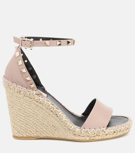 Alpargatas de cuña Rockstud Double de piel - Valentino Garavani - Modalova