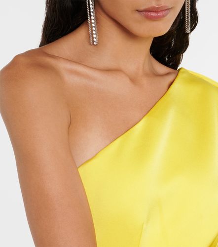 Caped one-shoulder satin gown - Alex Perry - Modalova