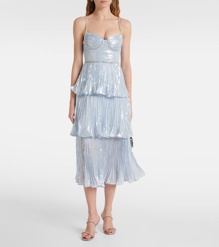 Feather-trimmed silk-blend chiffon gown - Self-Portrait - Modalova