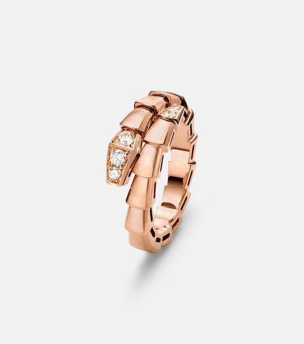 Serpenti Viper 18kt rose ring with diamonds - Bvlgari - Modalova