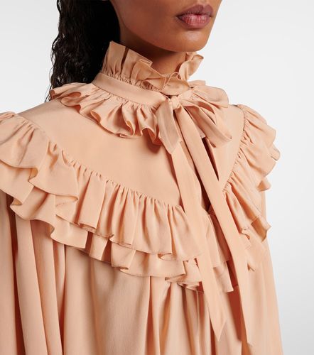 Chloé Blusa de crepé de china de seda con volantes - Chloe - Modalova
