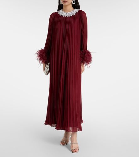 Verziertes Maxikleid aus Chiffon mit Federn - Self-Portrait - Modalova