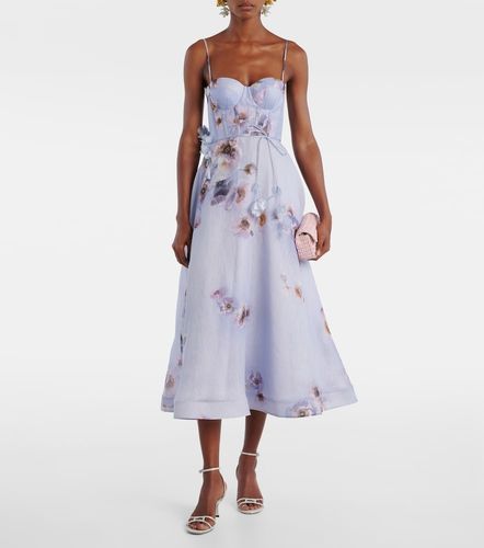 Abito bustier Hypnotic in lino e seta con stampa floreale - Zimmermann - Modalova