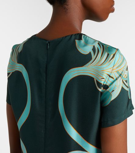 Abito corto Swing in twill di seta con piume - La DoubleJ - Modalova