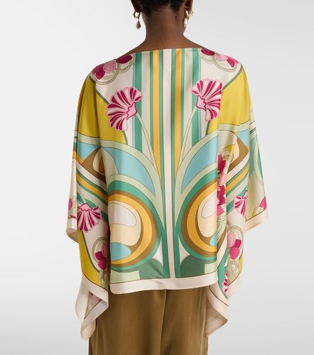Square printed silk twill top - La DoubleJ - Modalova