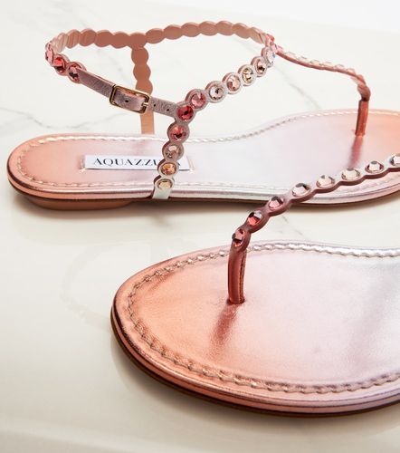 Sandali infradito Tequila in pelle con cristalli - Aquazzura - Modalova