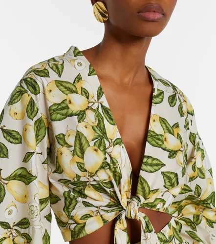 Printed cotton-blend crop top - Adriana Degreas - Modalova