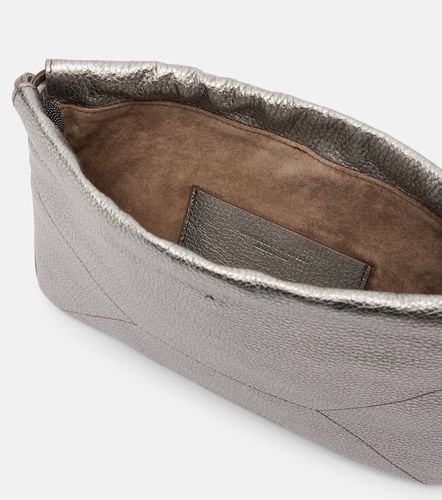 Borsa a tracolla Small in pelle metallizzata - Brunello Cucinelli - Modalova