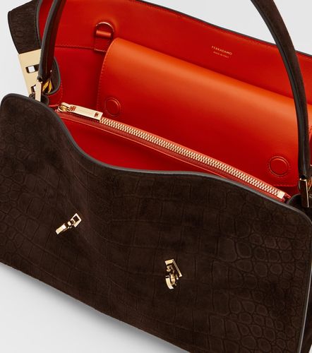 Hug Small suede shoulder bag - Ferragamo - Modalova