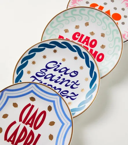 Set de 4 platos Ciao Mondo de porcelana - Bitossi - Modalova