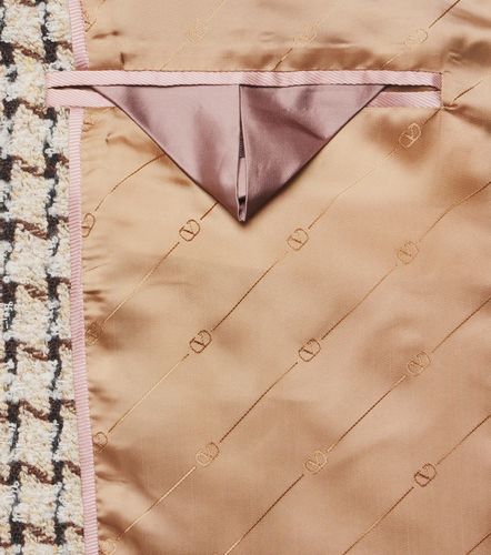 Houndstooth wool and silk-blend boucle blazer - Valentino - Modalova
