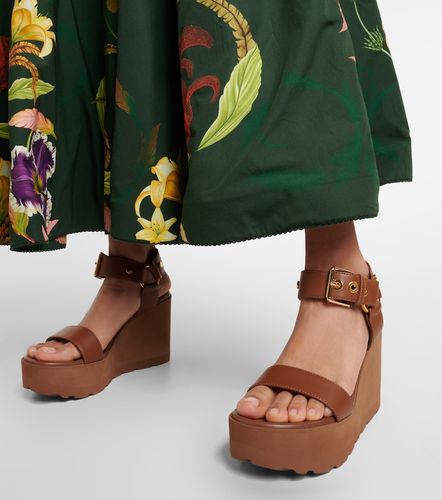 Leather platform wedge sandals - Gianvito Rossi - Modalova