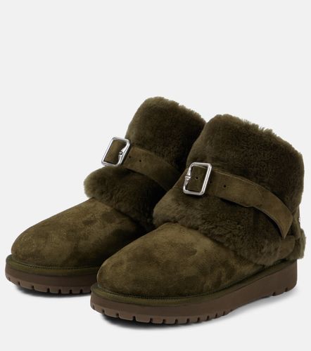 Shearling-trimmed suede ankle boots - Burberry - Modalova