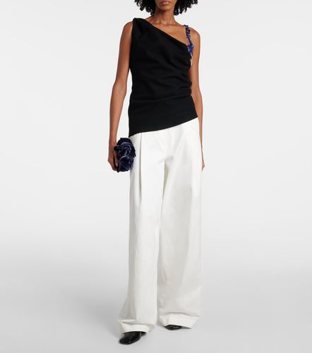 Pantaloni a gamba larga e vita alta in cotone - Dries Van Noten - Modalova
