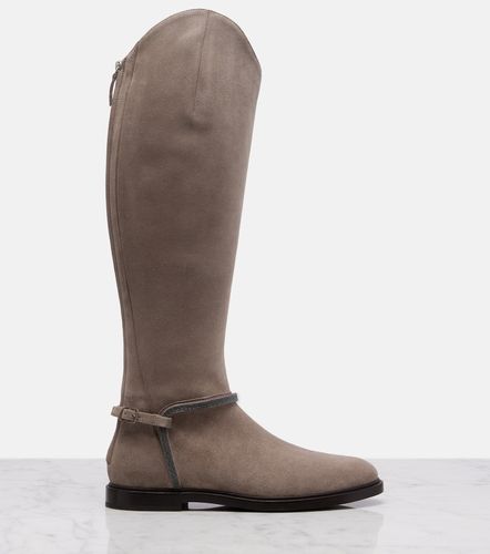 Monili suede knee-high boots - Brunello Cucinelli - Modalova