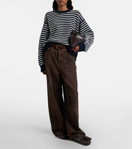 Pullover in lana e cotone a righe - Ganni - Modalova