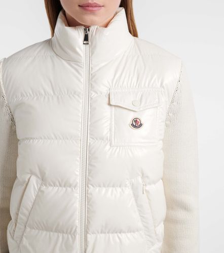 Cárdigan de lana con paneles de plumas - Moncler - Modalova