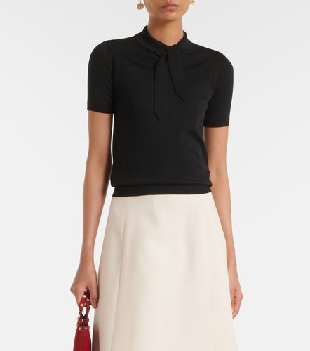 VLogo tie-neck wool-blend top - Valentino - Modalova