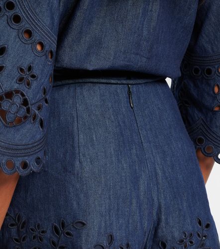 Shorts Mahon de denim con bordado inglés - Zimmermann - Modalova