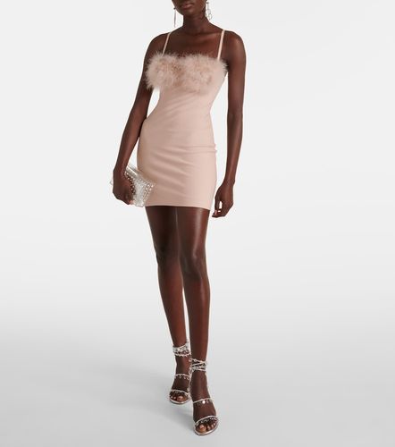 Abito corto in jersey con piume - Blumarine - Modalova