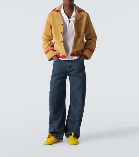 Giacca Trefoil in suede con pelle - Bode - Modalova