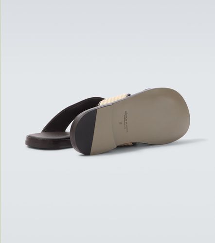 Otawi leather-trimmed raffia sandals - Manolo Blahnik - Modalova