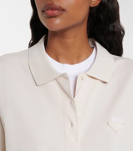 Cotton pique and jersey polo shirt - Prada - Modalova
