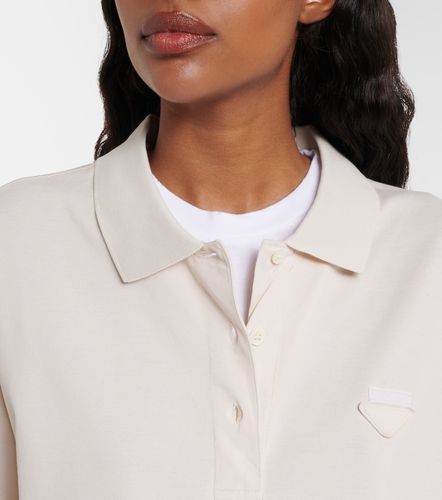 Polocropped de piqué de algodón - Prada - Modalova