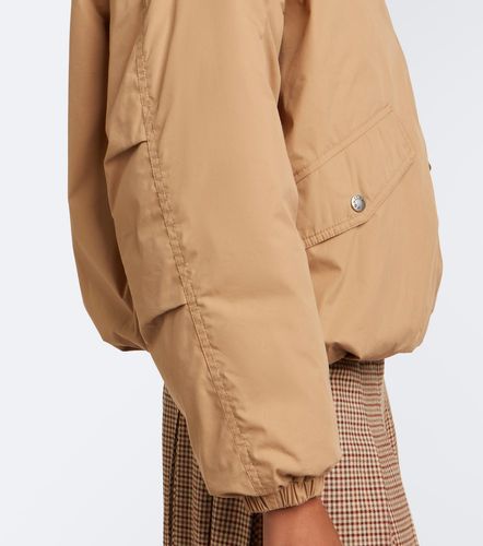 Shearling-trimmed cotton-blend down jacket - Moncler - Modalova