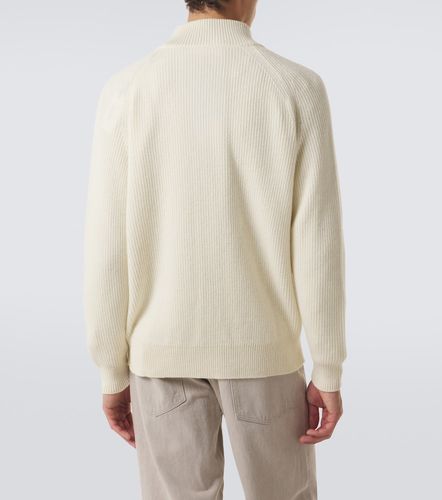 Cardigan a coste in lana e cashmere con zip - Lardini - Modalova