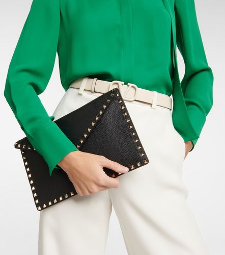 Rockstud leather clutch - Valentino Garavani - Modalova