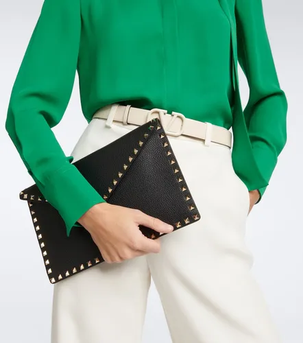 Rockstud leather clutch - Valentino Garavani - Modalova