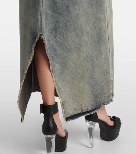 Gonna lunga di jeans distressed - Rick Owens - Modalova