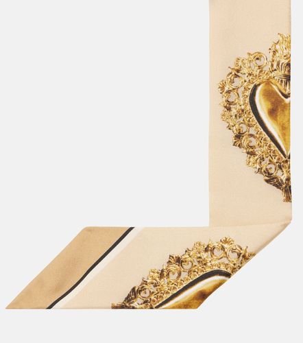 Sciarpa in twill di seta con stampa - Dolce&Gabbana - Modalova