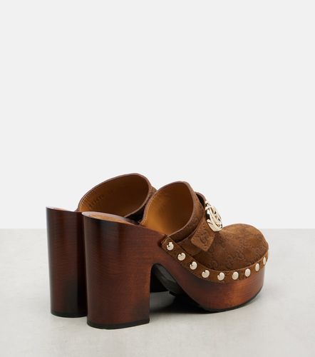Gucci Zuecos de ante con GG - Gucci - Modalova