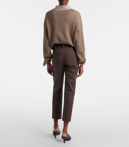 Monili cotton-blend slim pants - Brunello Cucinelli - Modalova